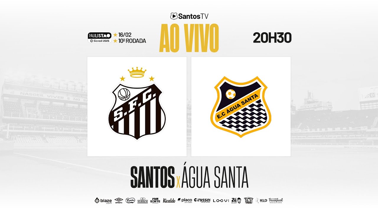 🔴 AO VIVO: SANTOS x ÁGUA SANTA | PAULISTA (16/02/25)