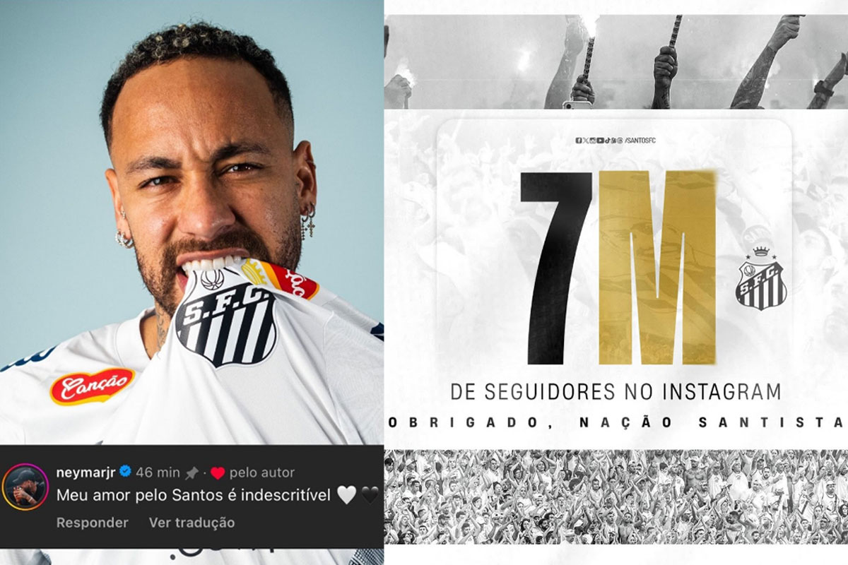 santos fc faz publicação informando que subiu o número de seguidores