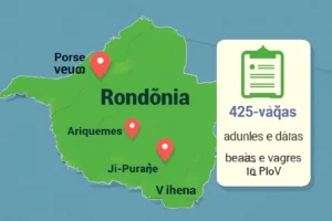 Concurso ALE RO 2025: onde serão realizadas as provas em Rondônia, cidades, vagas (425), salários e datas, confira locais e regras da FGV