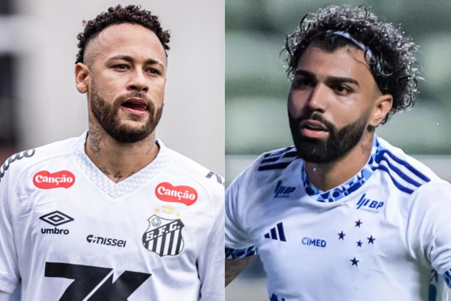 Sem Neymar e Gabigol: Quem assume o ataque do Santos contra o Cruzeiro no Mineirão? - Foto:(Raul Baretta/Santos FC e Gustavo Aleixo/Cruzeiro)